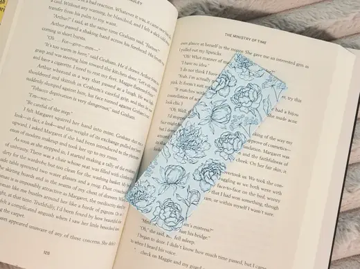 Vintage Blue Flower Bookmark