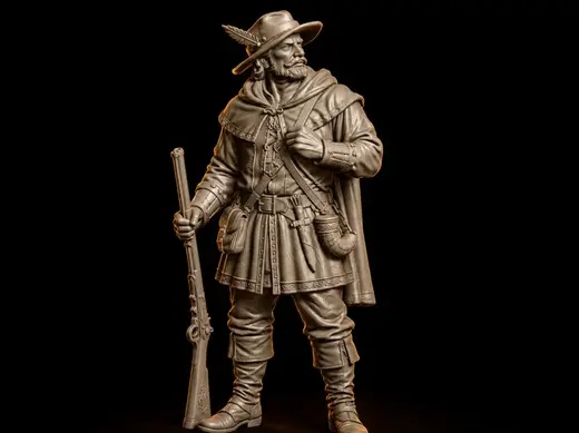 Medival Hunter Miniature 32mm