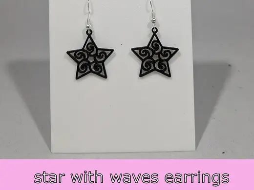 Star with waves earrings