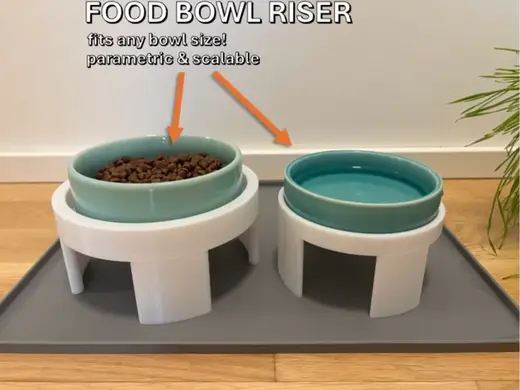 Parametric Petfood Bowl Riser - with MakerWorld