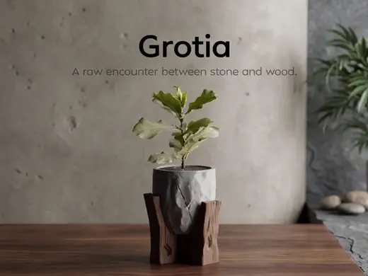 Grotia – A raw encounter between stone and wood