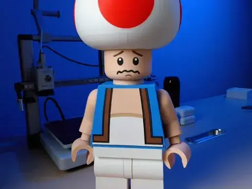 Toad from Mario brick figure