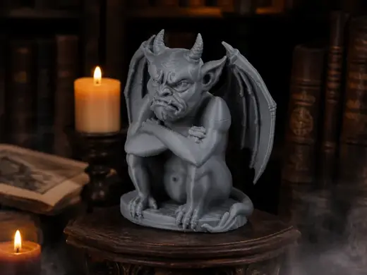 Evil Mini Gargoyle - Detailed Fantasy Sculpture