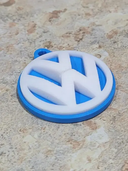 Volkswagen Keychain w/ Domed VW Logo
