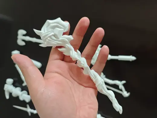 兽人法师法杖武器分件无支撑好打组装可上色坚固可放大 cos道具武器兵器模型儿童玩具
