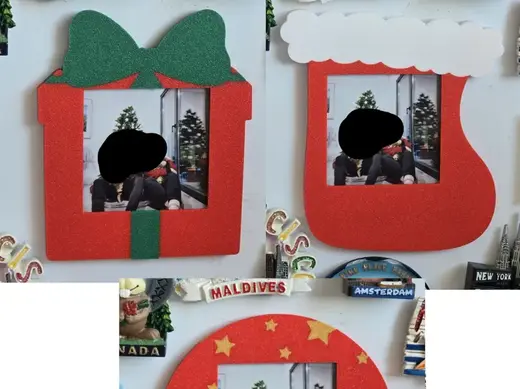 Magnetic Instax Polaroid Frame w/ Christmas Shapes