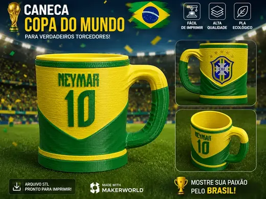 Caneca Copa do Mundo Personalizável BRASIL!