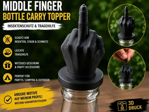 Middle Finger Bottle Carry Topper