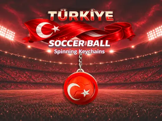 Türkiye Spinning Flag Keychain