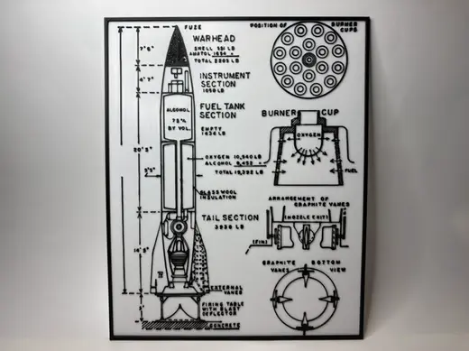 The V-2 Rocket - Blueprint - Technical Drawing