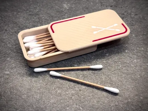 Q-tip travel slide box - cotton swab