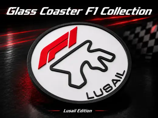 Lusail F1 Circuit Glass Coaster – AMS Design