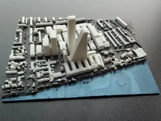 Model of the Roche campus in Basel, Switzerland