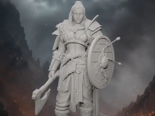 Female Berserker – D&D Miniature