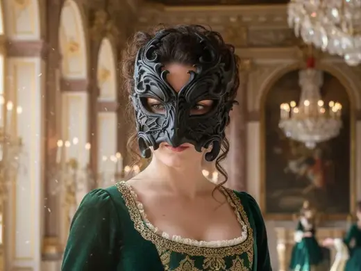Baroque Venetian Mask: Midnight Elegance
