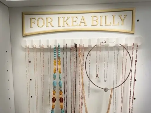 IKEA BILLY Necklace Holder – No Screws/Adhesive
