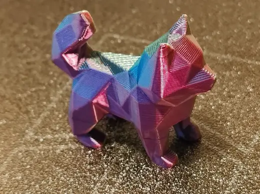 Low poly dog, akita inu