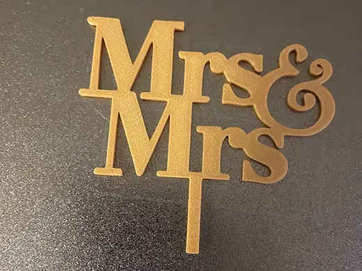 Mrs and Mrs cake topper