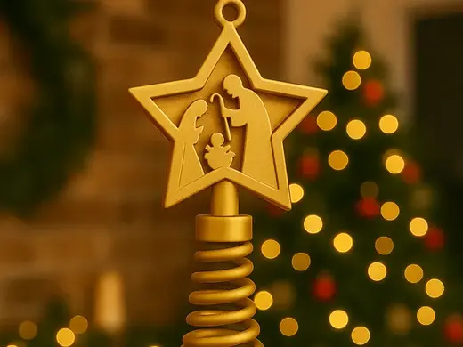 Puntale per albero di Natale con natività