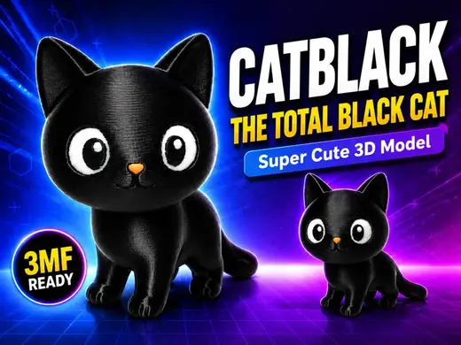CatBlack - The Adorable Black Cat You Must Print