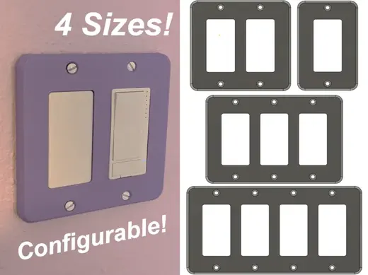 (1-4 Gang) Wall Plates with Chamfered Edges