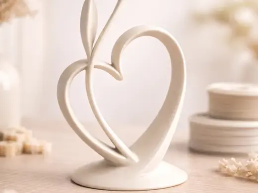 Bloom Line – Minimalistische Herz-Blumen-Skulptur
