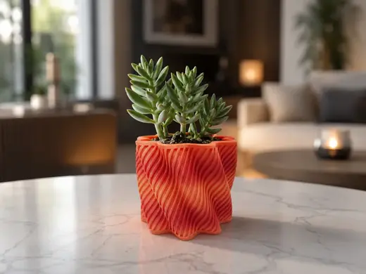 Wellenpflanztopf „FloraFlow“ mit Lamellenstruktur