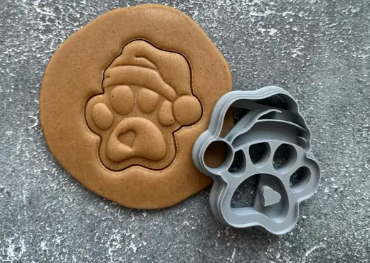 Christmas dog paw cookies cutter