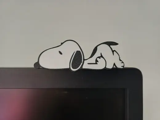 Snoopy on monitor with stand