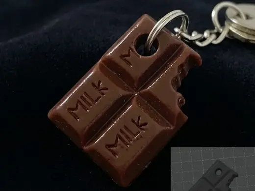 Bitten Chocolate Bar Keychain
