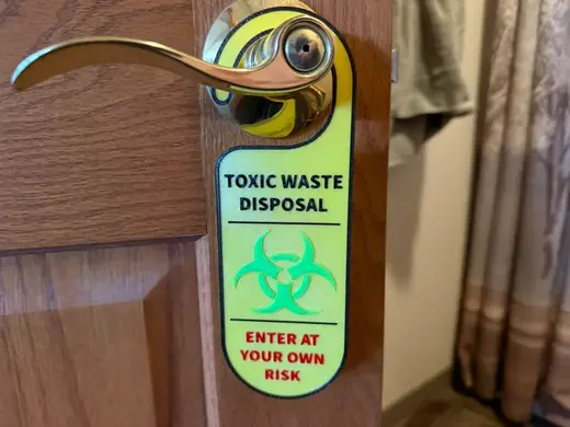 Bathroom Door Hanger Toxic Waste Disposal Funny