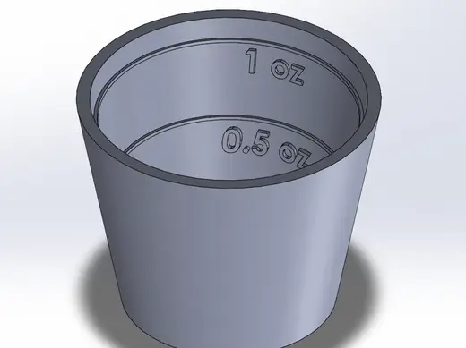 Measuring cup with markings 1 oz