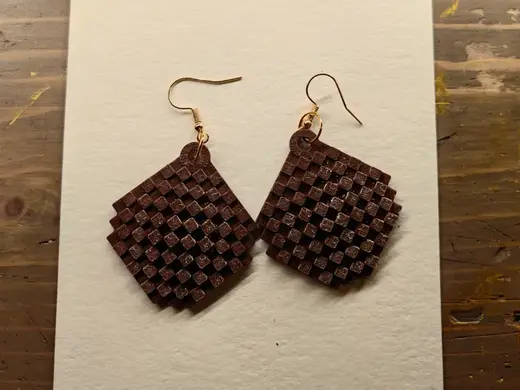 Earrings - Checkerboard Roundish