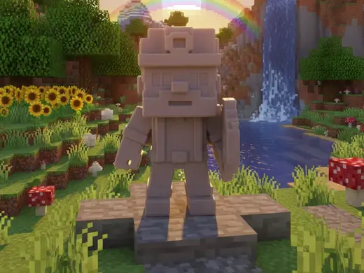 Mineur pixel barbe et pioche - Brickman
