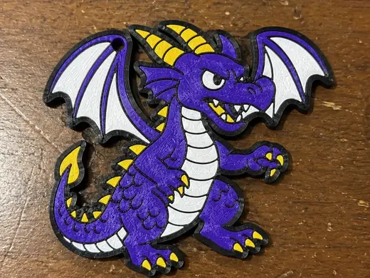 Fierce Purple Dragon Keychain ~60mm
