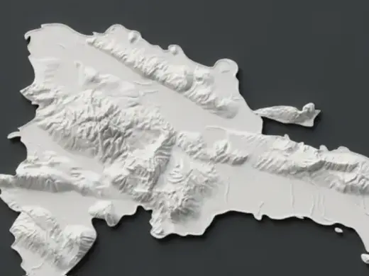 Mapa Topográfico 3D de la República Dominicana