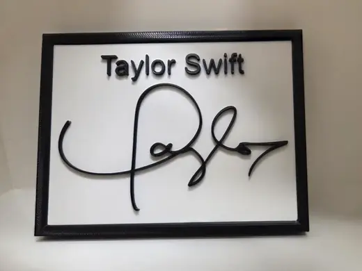 Taylor Swift Autograph Sign 3D Wall Desk Decor