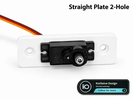 Micro Servo Straight Plate Mount – 2-Hole