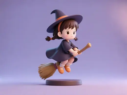 魔女宅急便琪琪-骑扫把的小女巫-宫崎骏动漫摆台