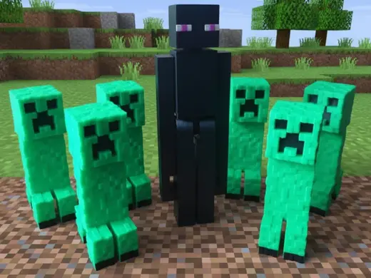 Minecraft Creeper texturiert mit beweglichem Kopf