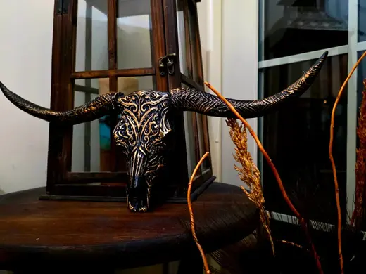 Tribal Longhorn Bull Skull - Mini and Split