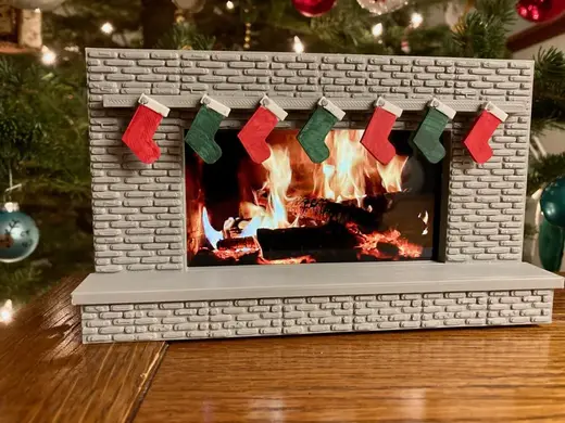 Christmas Themed Fireplace Facade