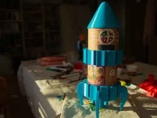 DIY Upcycled Cardboard Spool ROCKET!