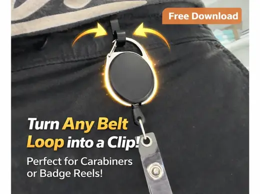 Beltless Pants Card Reel Clip