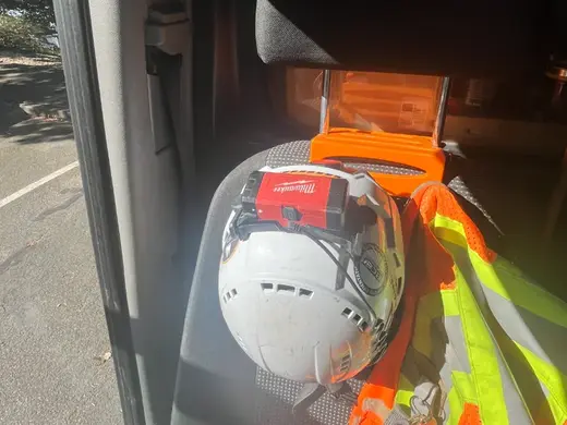 Hardhat + Vest Holder for Headrest