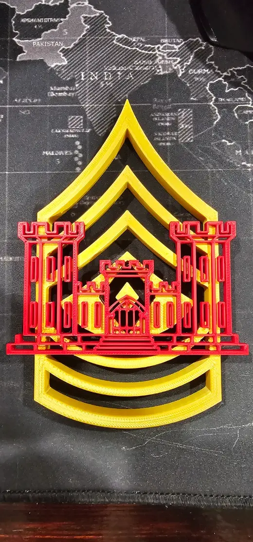 Army Engineer 1SG Rank with Castle