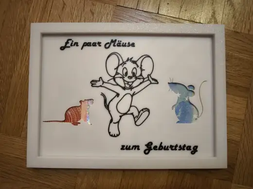 Geld Geschenk mit Rahmen Ein paar Mäuse