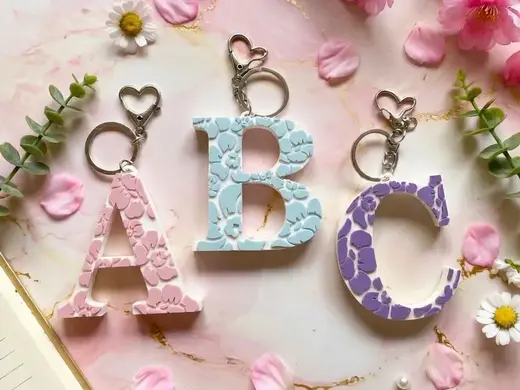 Keychain Flowers set A to Z