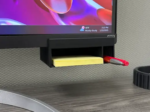 Under Monitor Pen / Sticky Note Holder