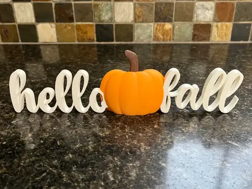 Hello fall sign with Pumpkin